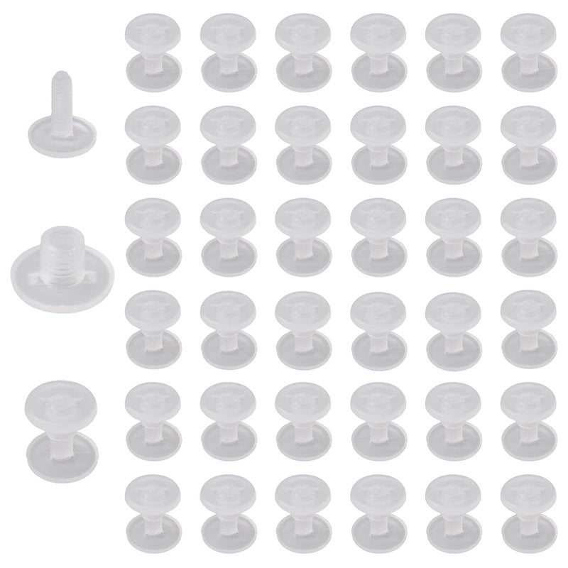 INCREWAY 60pcs Plastic Eyelets, Clear Transparent Binding Chicago Screws for Quick Stapling of Folders, Compartments（M5*15） - Image 1